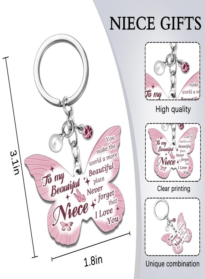 MOEXUKO Niece Gifts from Auntie Christmas Stocking Stuffers for Teen Girls Niece Keychain Birthday Gifts for Nieces from Auntie Uncle To My Nieces Gift Halloween Thanksgiving Mothers Day Graduation Gift - Image 2